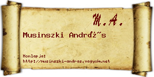 Musinszki András névjegykártya